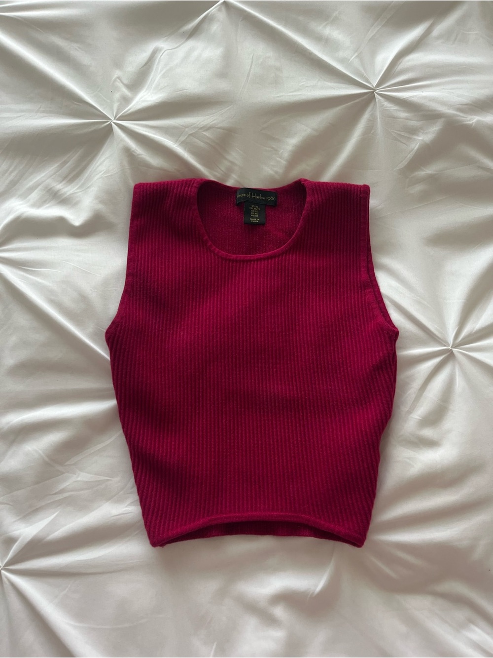 House of Harlow 1960 Ribbed Sleeveless Crop Tank - Wine